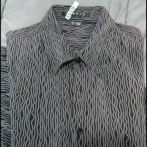 Black Theory tailored silk dress shirt